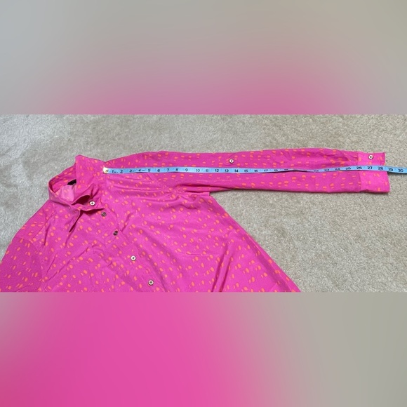 Sofia Vergara - Pink and Orange Long Sleeve Button Up Shirt - Size: Medium - Picture 7 of 7